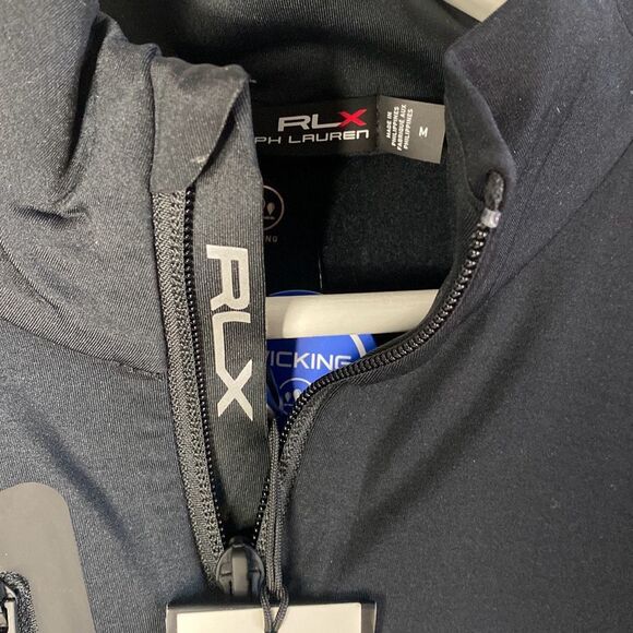 Ralph Lauren RLX Performance Quarter-Zip Pullover Black NWT Size M  D - Picture 6 of 12